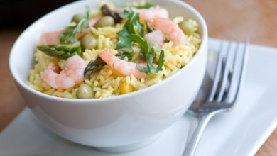 Receta de ensalada de arroz con gambas y verdura 8