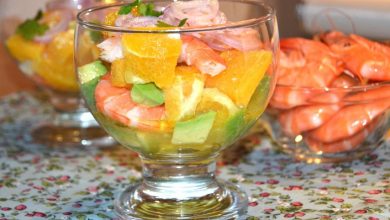 Receta de Ceviche de langostinos, merluza y naranja 1