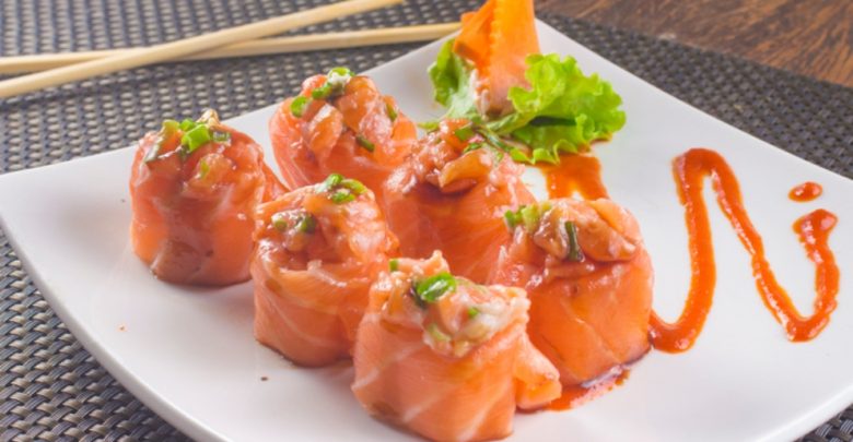 Receta de salmón en rollos con verduras 1