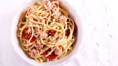 Receta de Fideos al miso con atún y espinacas 4