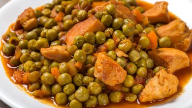 Receta de Guisantes con hierbabuena y pollo 2