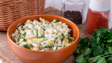 Receta de macarrones con salsa de calabacín 2