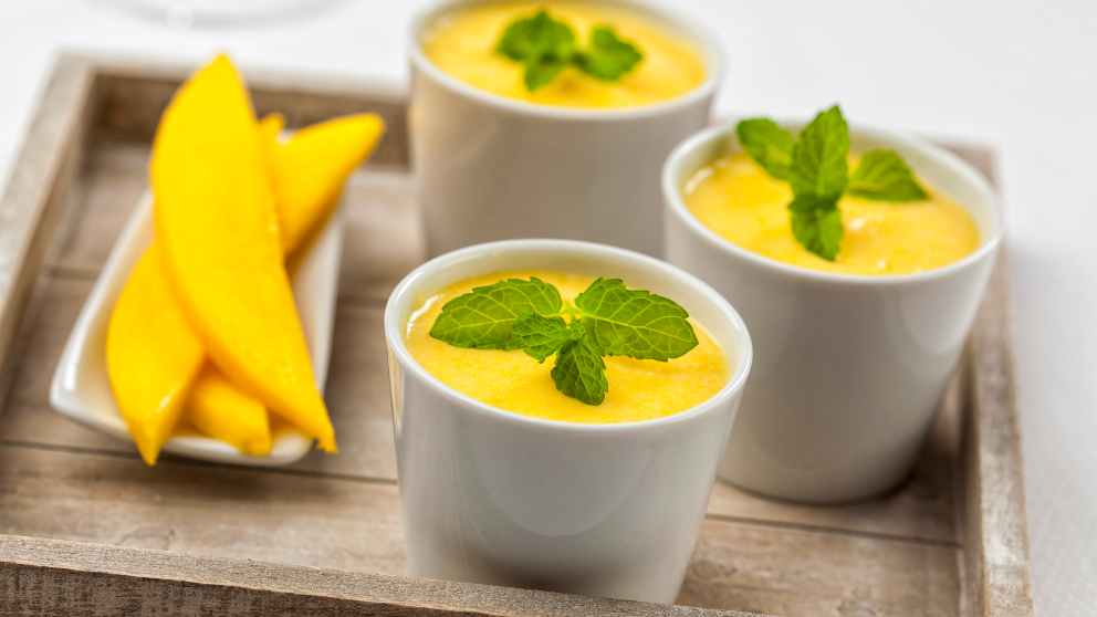 Receta de Gelatina de mango con espuma de vainilla 1