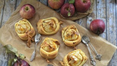 Receta de manzana hojaldrada rellena de frutos secos 9