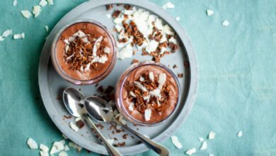 Receta de mousse de chocolate y coco sin azúcar 10