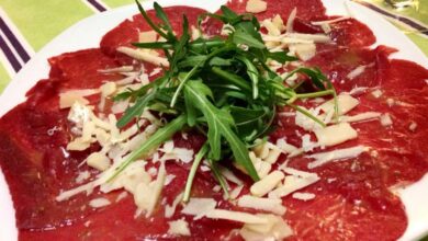 Receta de Carpaccio de buey con trufa y lascas de queso curado 4