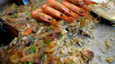 Receta de Arroz con setas y gambas 2