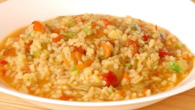 Arroz caldoso integral con verduras 5