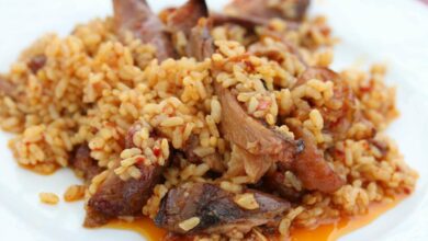 Arroz con setas, espárragos y presa ibérica, receta para disfrutar en casa 4