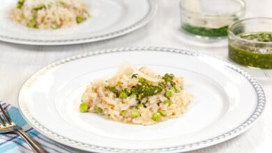 Receta de risotto al pesto con langostinos 4