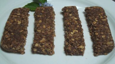 Barritas energéticas de chocolate, muesli y caramelo, receta casera 4