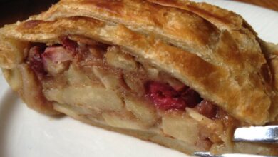 Strudel de manzana rápido y fácil, en sartén 9