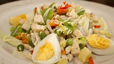 Ensalada de pollo con champiñones y miel, receta refrescante 8