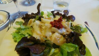 Ensalada Old Harbour, con hígado de bacalao y verduras 6