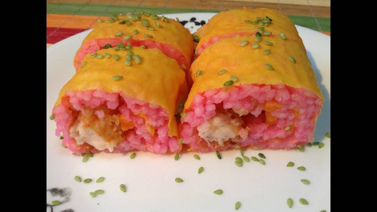 Sushi rosa, vegano y sin gluten, receta fácil de hacer 4
