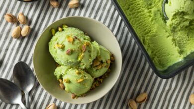 Helado de pistacho sin azúcar, receta rápida con solo 3 ingredientes y sin heladera 7