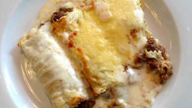 Canelones fáciles de carne, requesón y queso 6