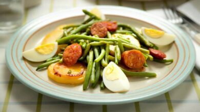 Judías verdes con chorizo, receta casera 4