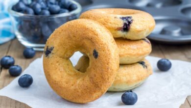 Donuts de arándanos, receta de dulce saludable fácil de preparar 8