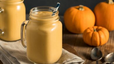 Batido de calabaza y plátano, receta de desayuno o merienda saludable 2