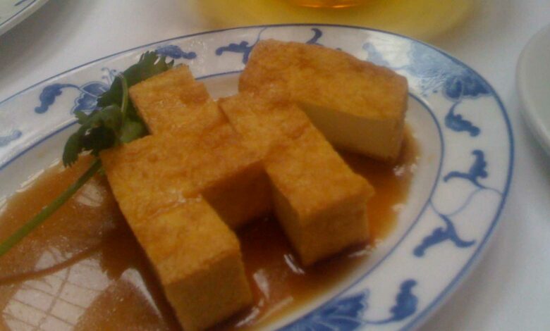 Crujientes palitos de tofu con salsa de miel y mostaza 1