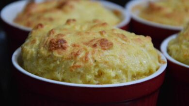 Soufflé de manzana verde y requesón, bajo en calorías 5