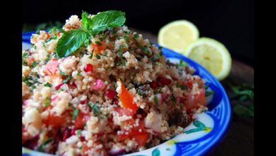 Bol de cuscús, fruta y queso, receta casera 1