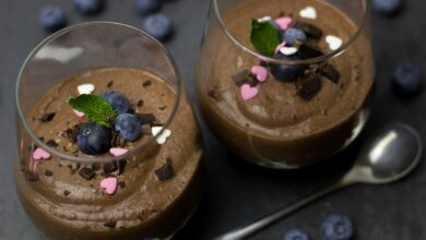 Mousse de cacao puro, aguacate y manzana sin huevo 7