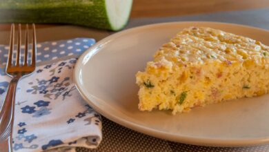 Pastel de calabacín y cebolla al microondas 6