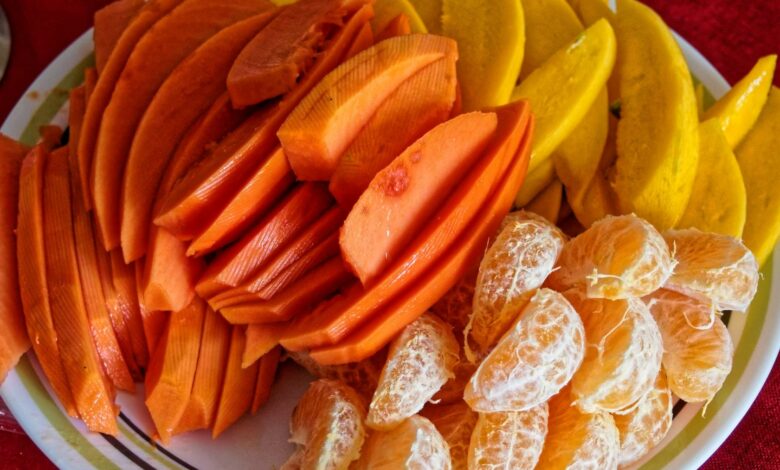 Receta de naranja con papaya y miel 1