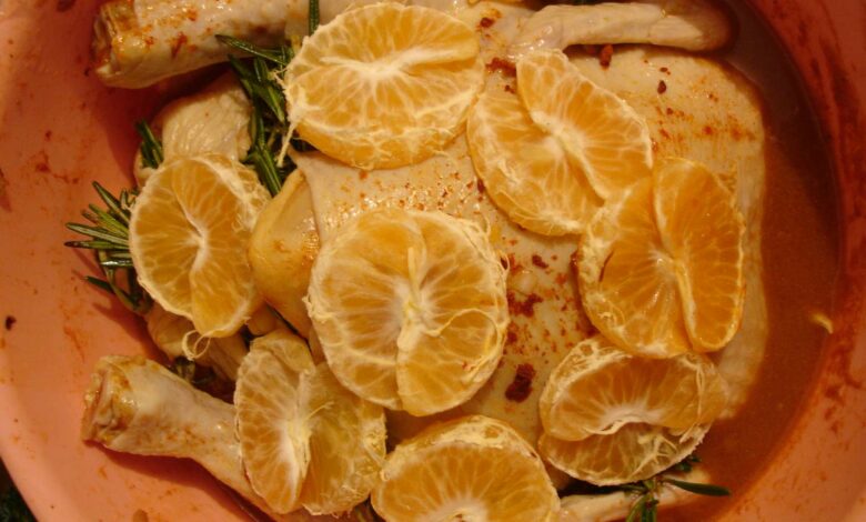 Pollo a la mandarina con mostaza y ron 1