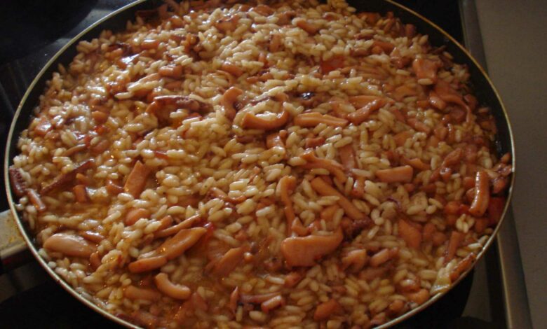 Receta de arroz cremoso con fritura de pescado y mariscos 1