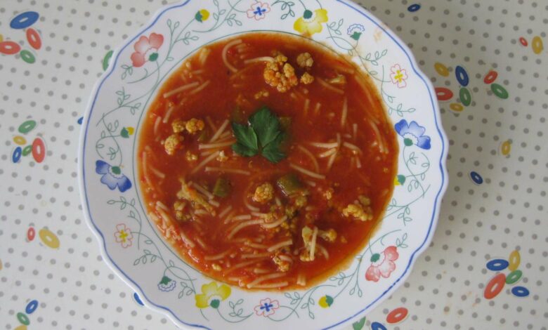 Sopa turca de tomate y pavo 1