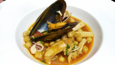 Potaje de garbanzos con merluza, calabaza y mejillones 3