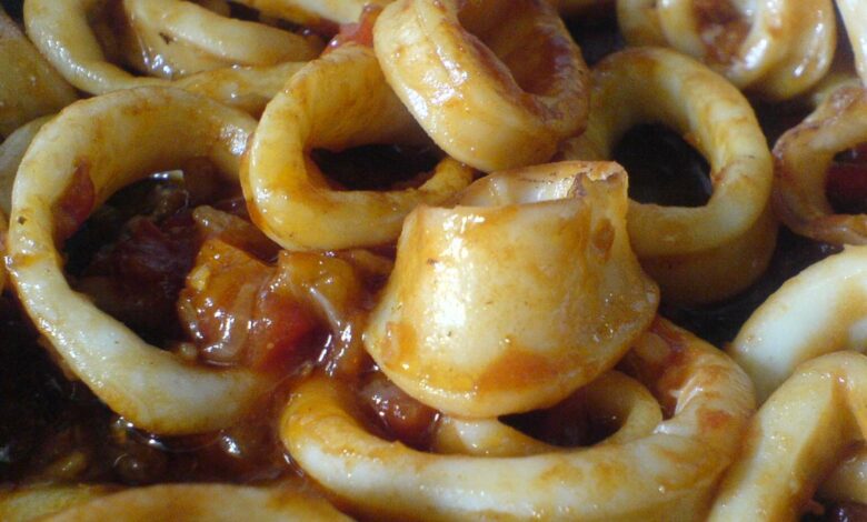 Receta casera de calamares con salsa de cebolla 1