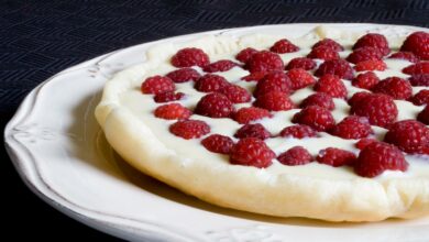 Tarta de queso con chocolate blanco y frambuesa en la Thermomix 4