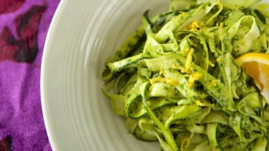 Zoodles de calabacín con pesto a la genovesa 5