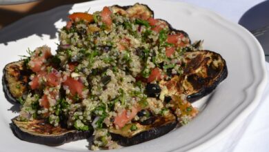 Berenjenas rellenas de quinoa al horno 5