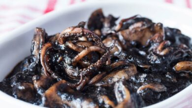 Calamares en su tinta con sobrasada, una deliciosa combinación 1