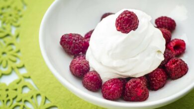 Sorbete de yogurt griego con frutas tropicales 10