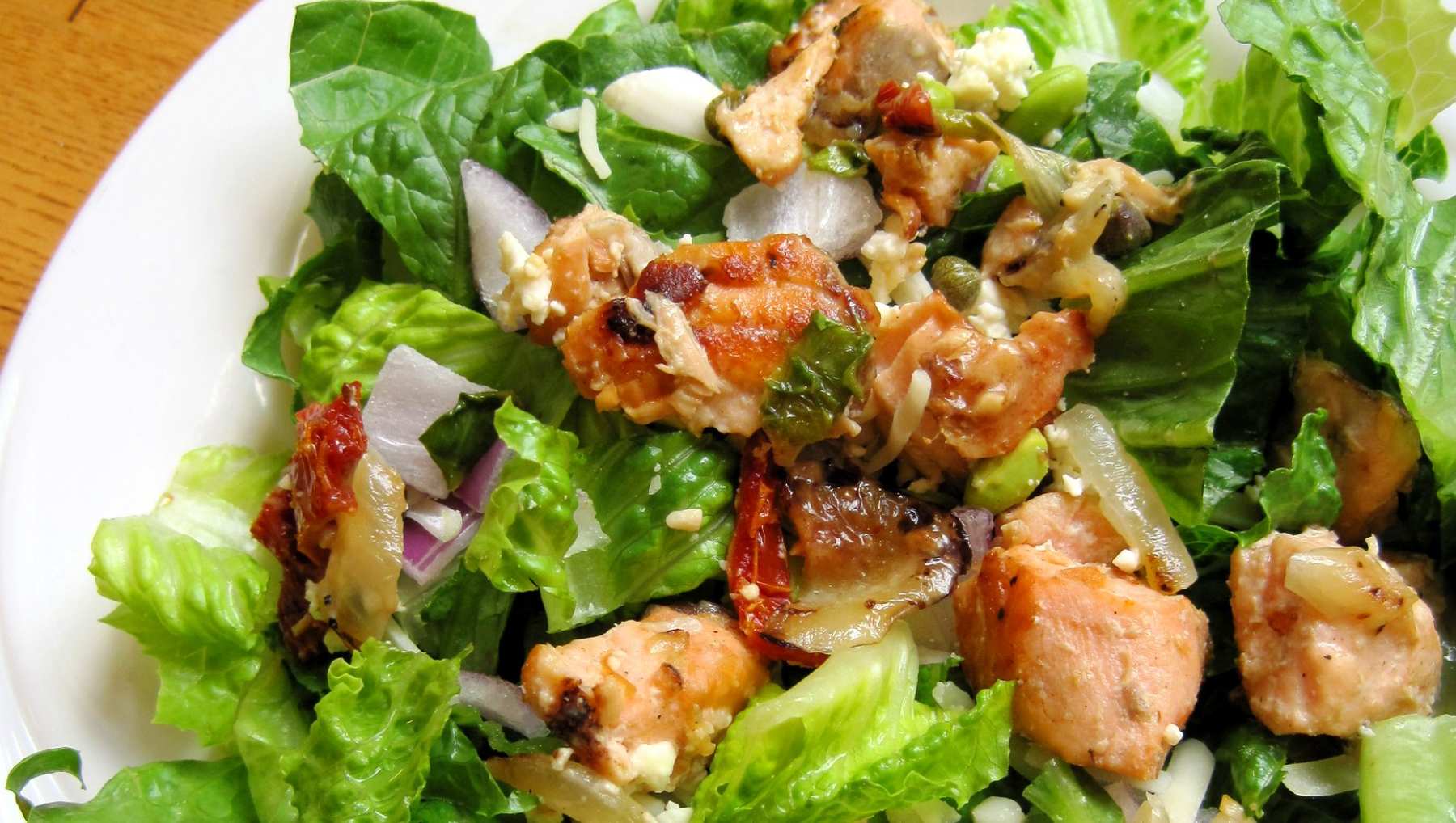 Original ensalada con acedera y salmón 4