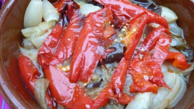 Receta de escalivada con salsa de ajo frito 2