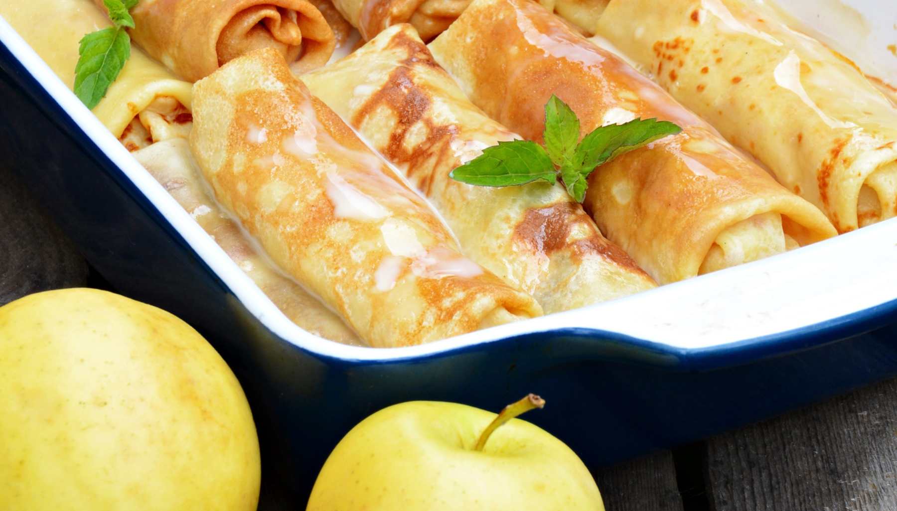 Canelones de manzana con salsa de caramelo salado 4