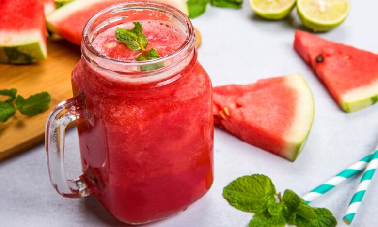 Agua de coco con sandía y hierbabuena 1