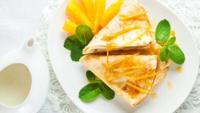 Crepes suzette con sorbete de mandarina y grand marnier 10