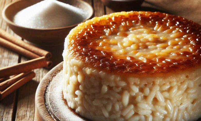 Pastel de arroz con leche y compota de frutos secos 1