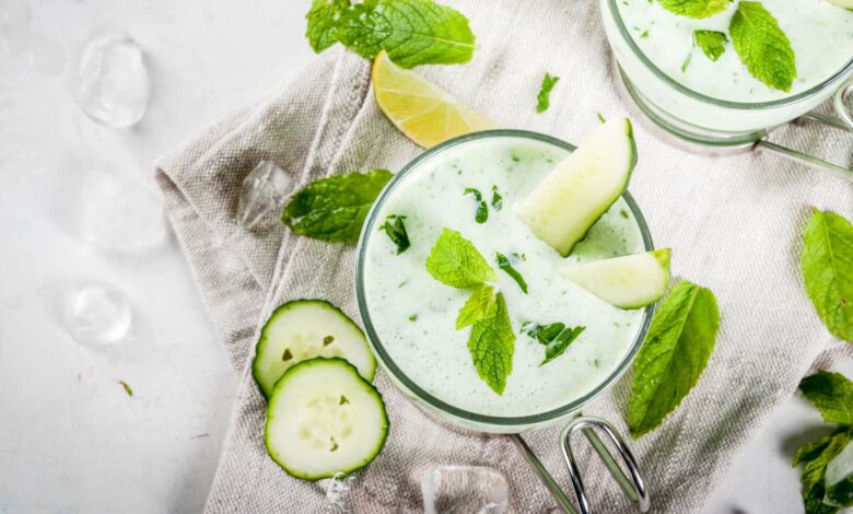 Receta de crema fría de pepino y lechuga con verduras 1