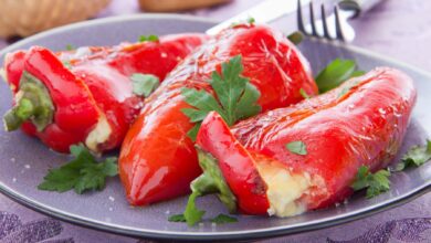 Receta veraniega de pimientos rellenos de bacalao en freidora de aire 7