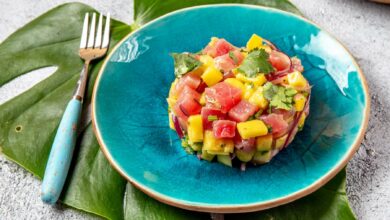 Tartar de atún con aguacate, mango y salsa de soja, ideal para este verano 2