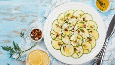 Receta de carpaccio de calabacín con almendras fácil de preparar 2